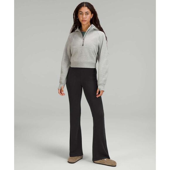 Lululemon Brushed Softstreme Ribbed Zip Flared Pant 32.5" Black Women's Size 2 - Picture 3 of 16